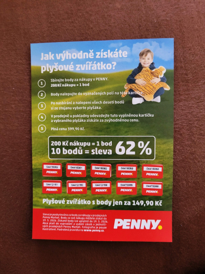 Bodíky Penny na plyšáky