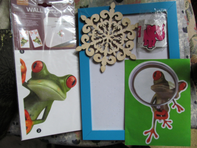 Rámeček na obraz, samolepky žáby