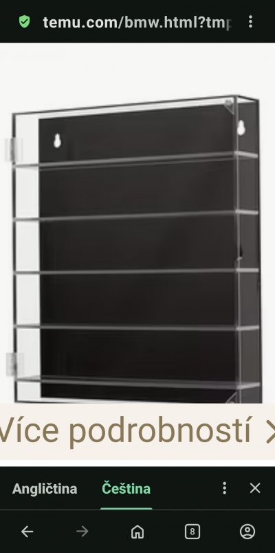 sháním prosklenou vitrínu