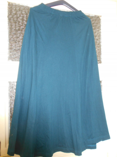 Dlouhá bavlněná sukně do zvonu barva petrol,