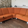 Oranžová sedací souprava rohová+dvousedák