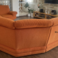 Oranžová sedací souprava rohová+dvousedák