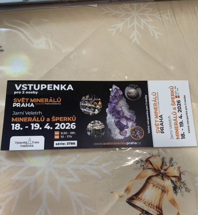 Vstupenky na výstavu minerálů 18.-19.4.