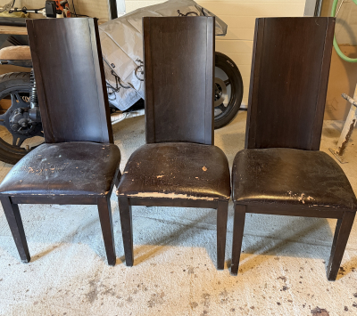 4ks zidle, tmave hnede, masiv, stav viz foto