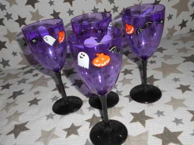 Halloweenské poháry fialové 4 kusy