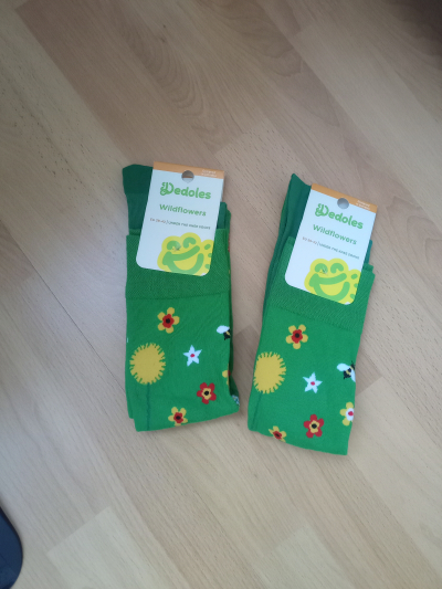2x zelené podkolenky se vzorem louky, vel 39-42