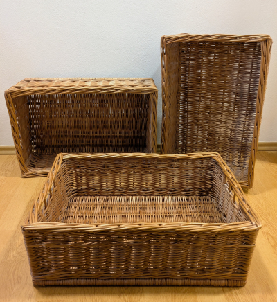 3 proutěné koše