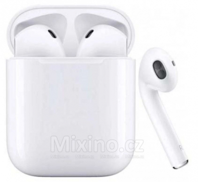 Bezdrátová sluchátka. Pouzdro má Apple lightning konektor.