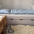 2x bílá postel 90x200