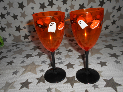 Halloweenské poháry oranžové 2 kusy,plast