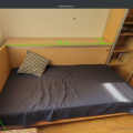 v garáži nadměrně široká postel 202cm na 120cm s MADRACÍ
