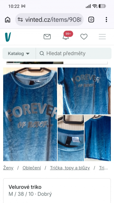 Velurové triko