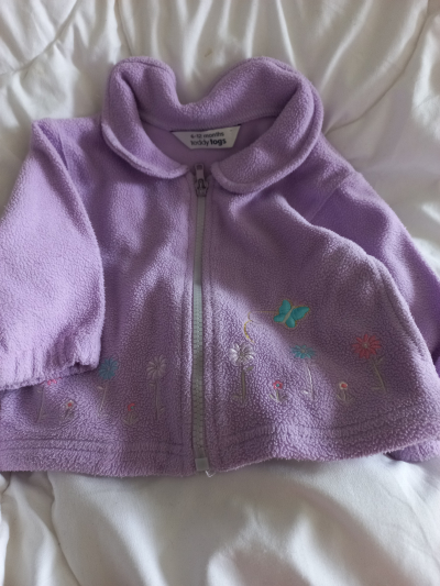 Mikina fialová 6-9M