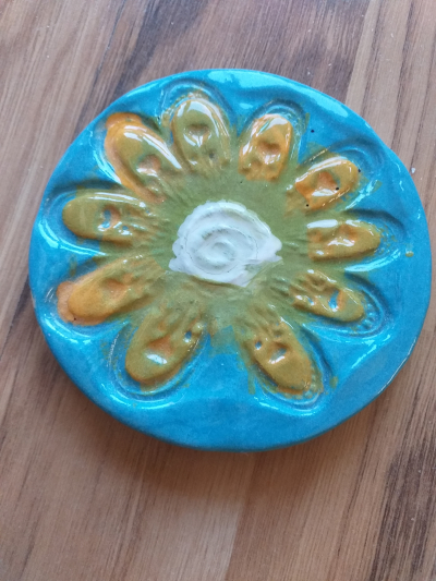 Keramický zápich / podtáček / těžítko NOVÉ - průměr cca 9cm