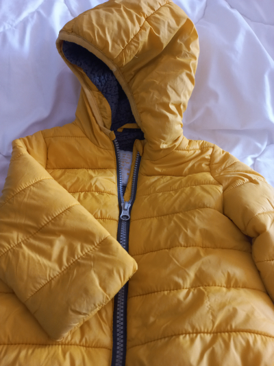 Bundička žlutá s kožíškem 9-12M