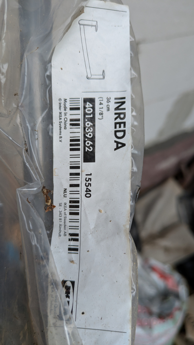 2ks šatní tyč Ikea Inreda 36cm