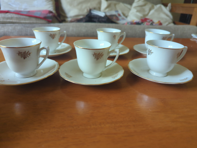 Porcelánové šálky na kávu, 6 ks