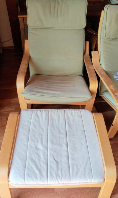 Ikea křeslo - Poang Zelené 2x včetně podnožek