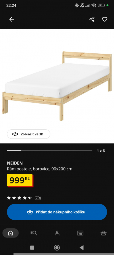 Ikea postel + rošt+ matrace