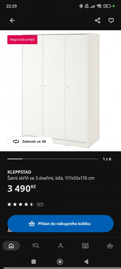 Ikea šatní skříň