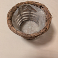 Slaměný obal na květináč / košík s fólií