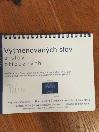 Příručka vyjmenovaných slov - školní pomůcka