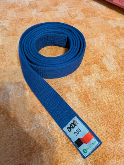 Modrý pásek na karate, 280cm