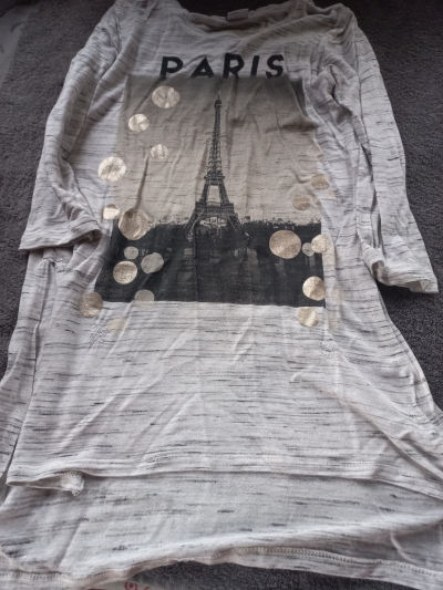 Šedé dlouhé triko či šaty Paris vel.134-140
