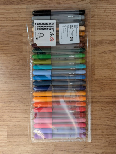 Sada barevných fixů IKEA MÅLA