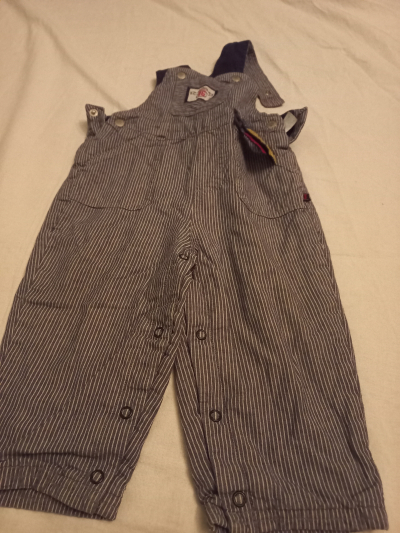Kalhoty proužek s laclem 74/80