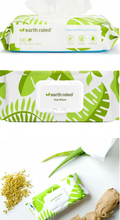 Earth Rated Čisticí ubrousky pro psy - bez vůně
