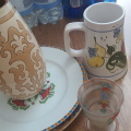 Mix starého porcelánu, keramiky, skla