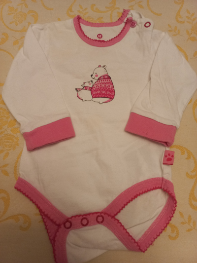 Bílo růžové body vel. 62