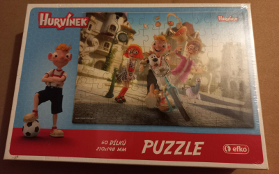 Puzzle nove Hurvinek ještě zabalene