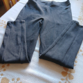 černé pružné teplé leginy kalhoty 14-15