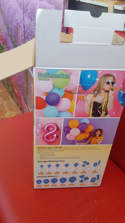 Heliová láhev na 30 nafukovacích balónků/ prázdná