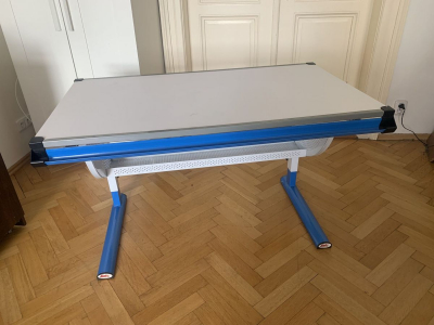 Polohovací stůl, s náklopnou deskou (modrý)
