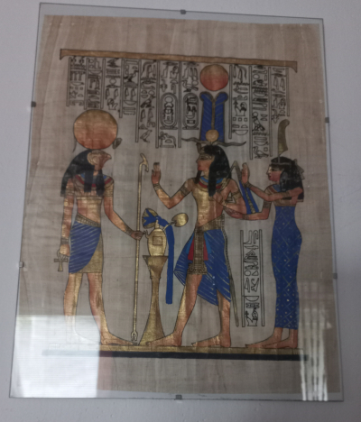 Obrázek na papirusu dovezen z Egypta