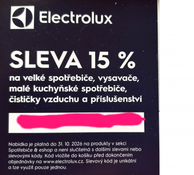 Slevová poukázka Elektrolux