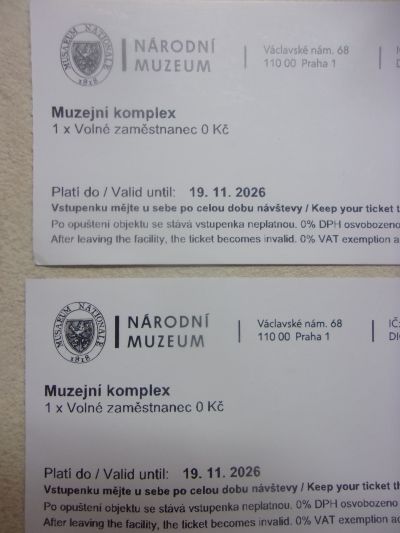 Volné vstupenky do Národního muzea