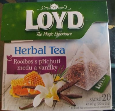 13 čaj. sáčků – Loyd Rooibos + med/vanilka