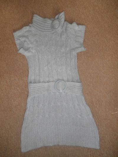 Šedé pletené šaty/tunika (vel.34-36)