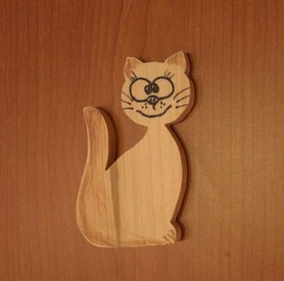 Dřevěná kočka, 12 cm