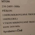 Mikrovlná trouba Tesaco MTG06 800W s grilem