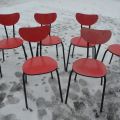 6 židlí - červených