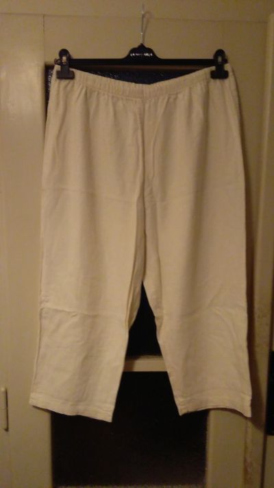 Světležluté plátěné kalhoty na gumu (vel 20)