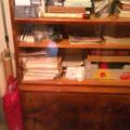 Knihovna, sekretář a šatní skříň - ohýbaný nábytek, ořech