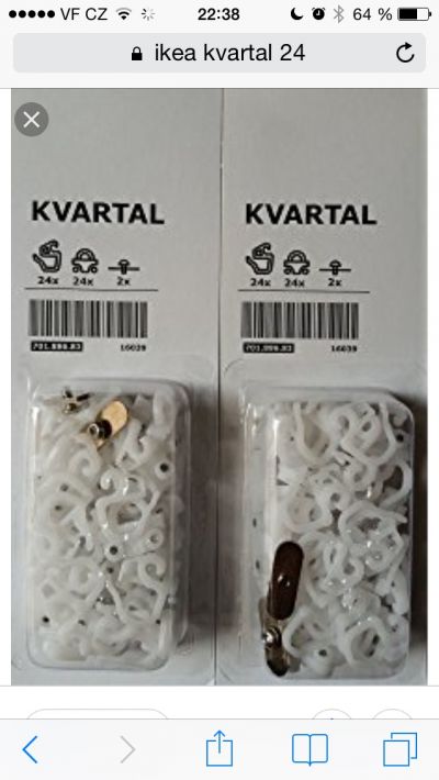 Háčky na závěsy Ikea Kvartal