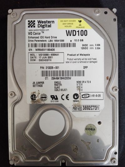 Pevný disk Western Digital 10GB IDE