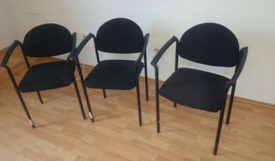 Klasické černé židle do zasedaček - 4 kusy
